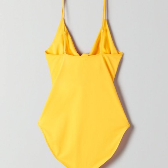 Aritzia Wilfred Noe Tie-Front Bodysuit/Swimsuit (Yellow, XS) - Picture 4 of 9